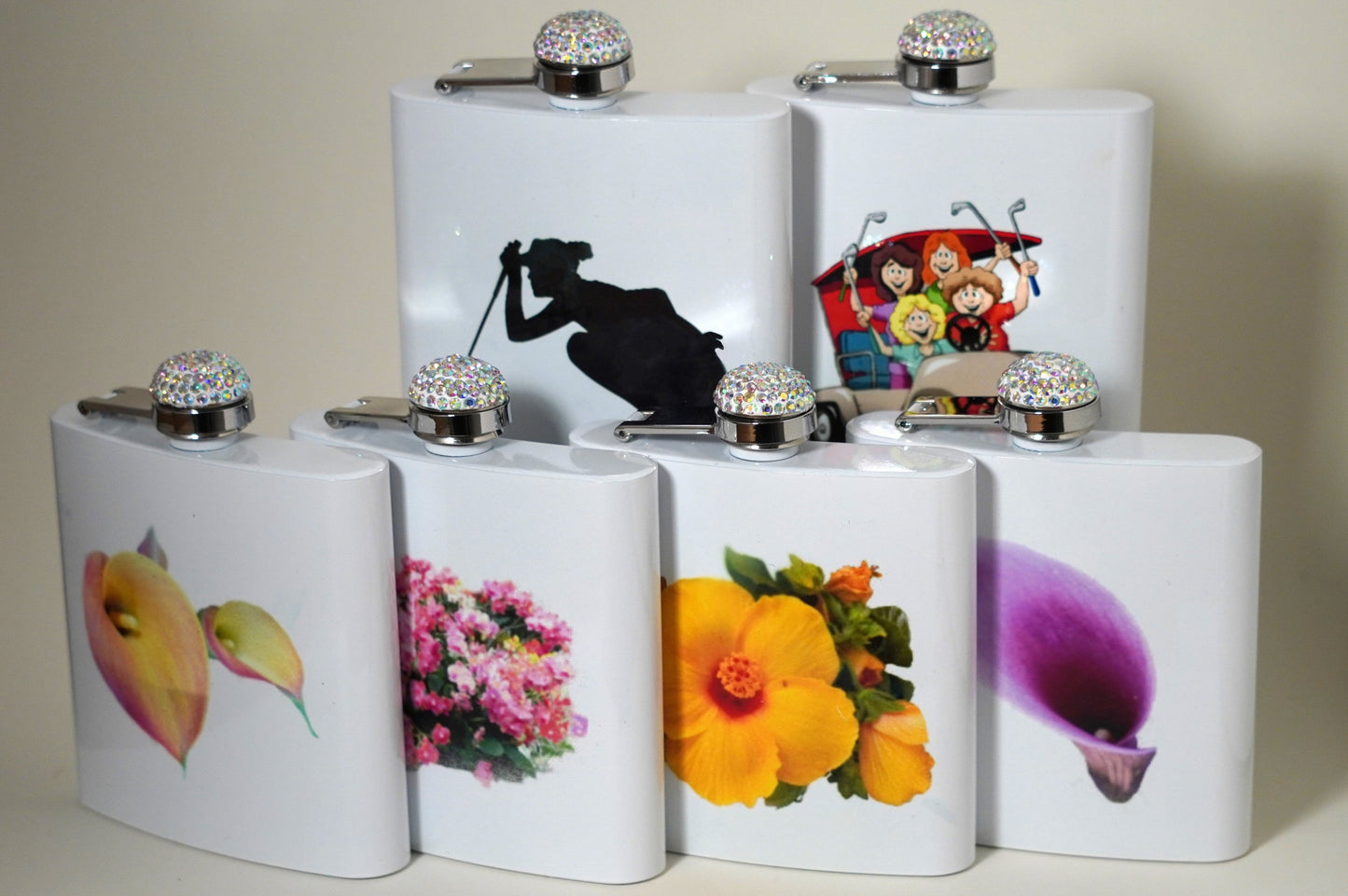 Whimsical Birdie Flasks