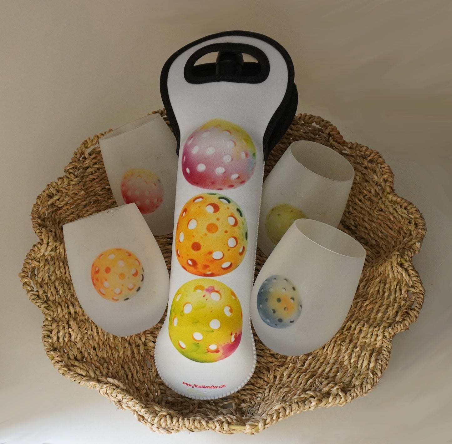 Pickleball Wine Glasses & Tote