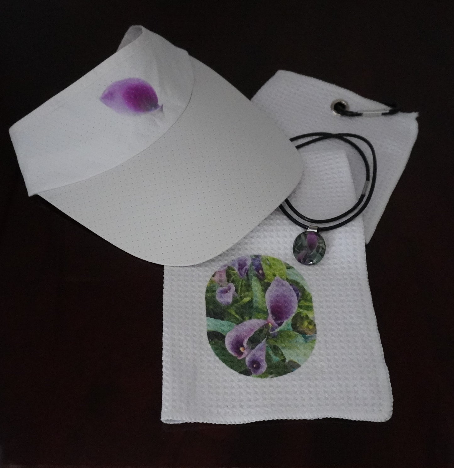 Matching Visor, Towel, & Necklace