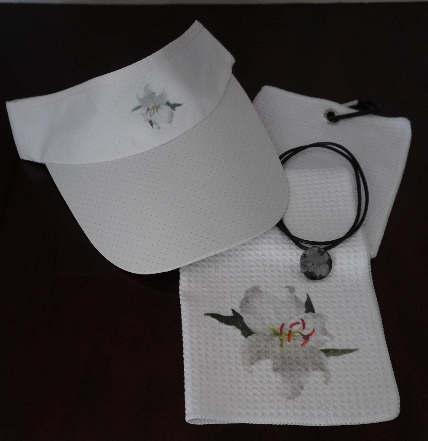 Matching Visor, Towel, & Necklace