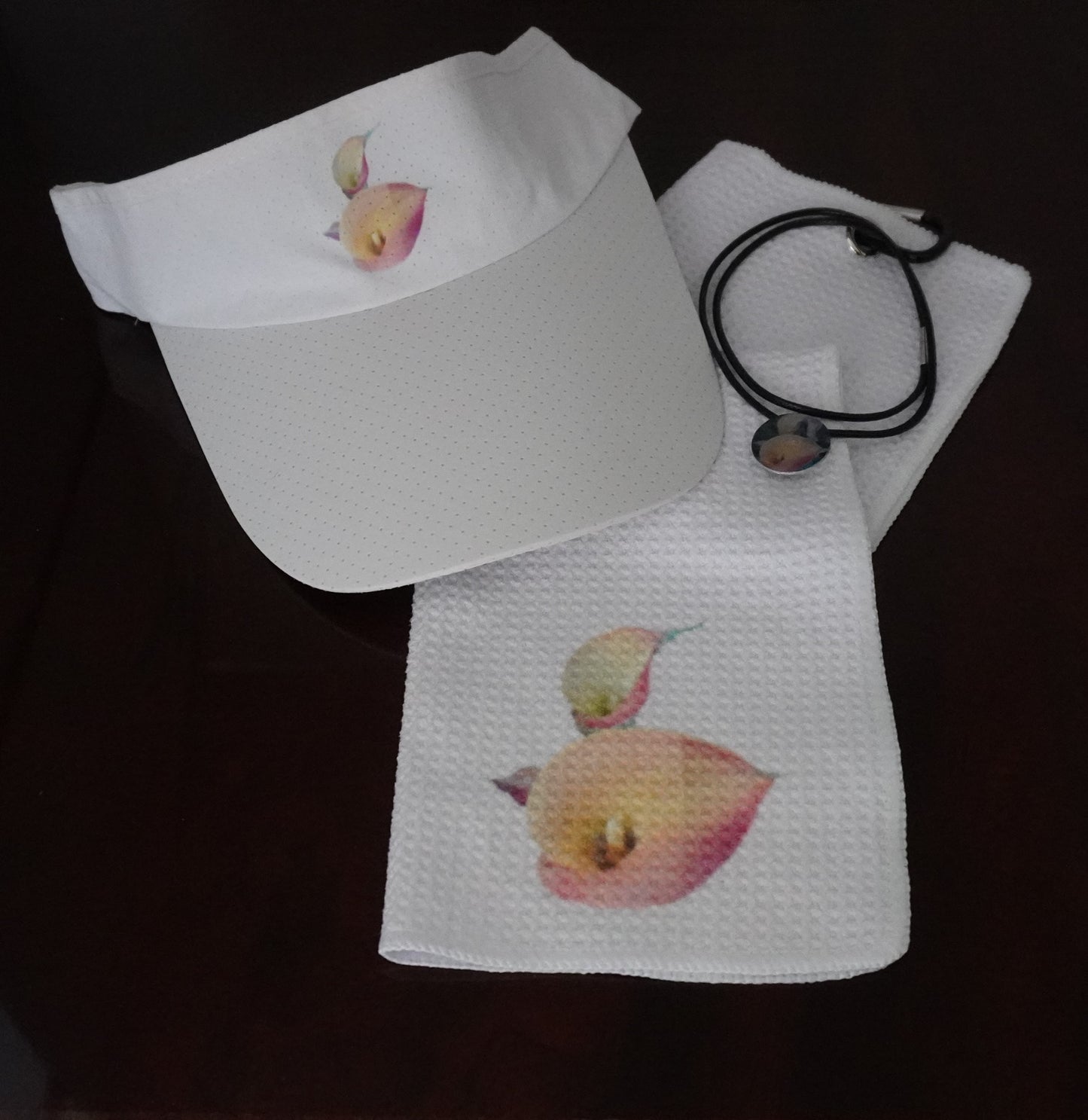 Matching Visor, Towel, & Necklace