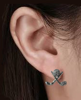 Golf Earrings (Silver Tone)