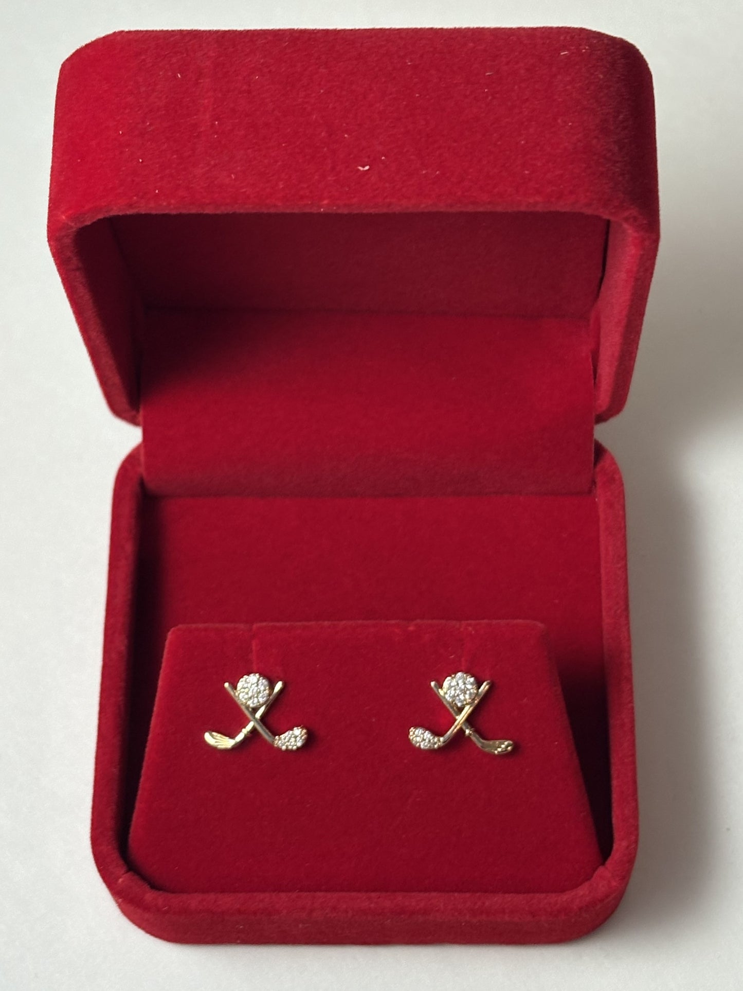 Golf Earrings (Gold Tone)