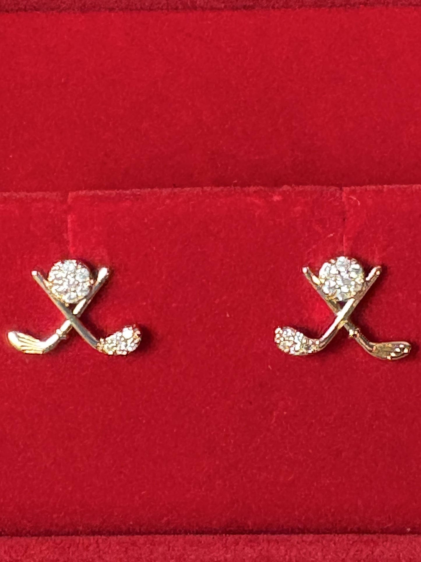 Golf Earrings (Gold Tone)