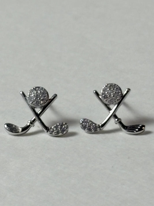 Golf Earrings (Silver Tone)