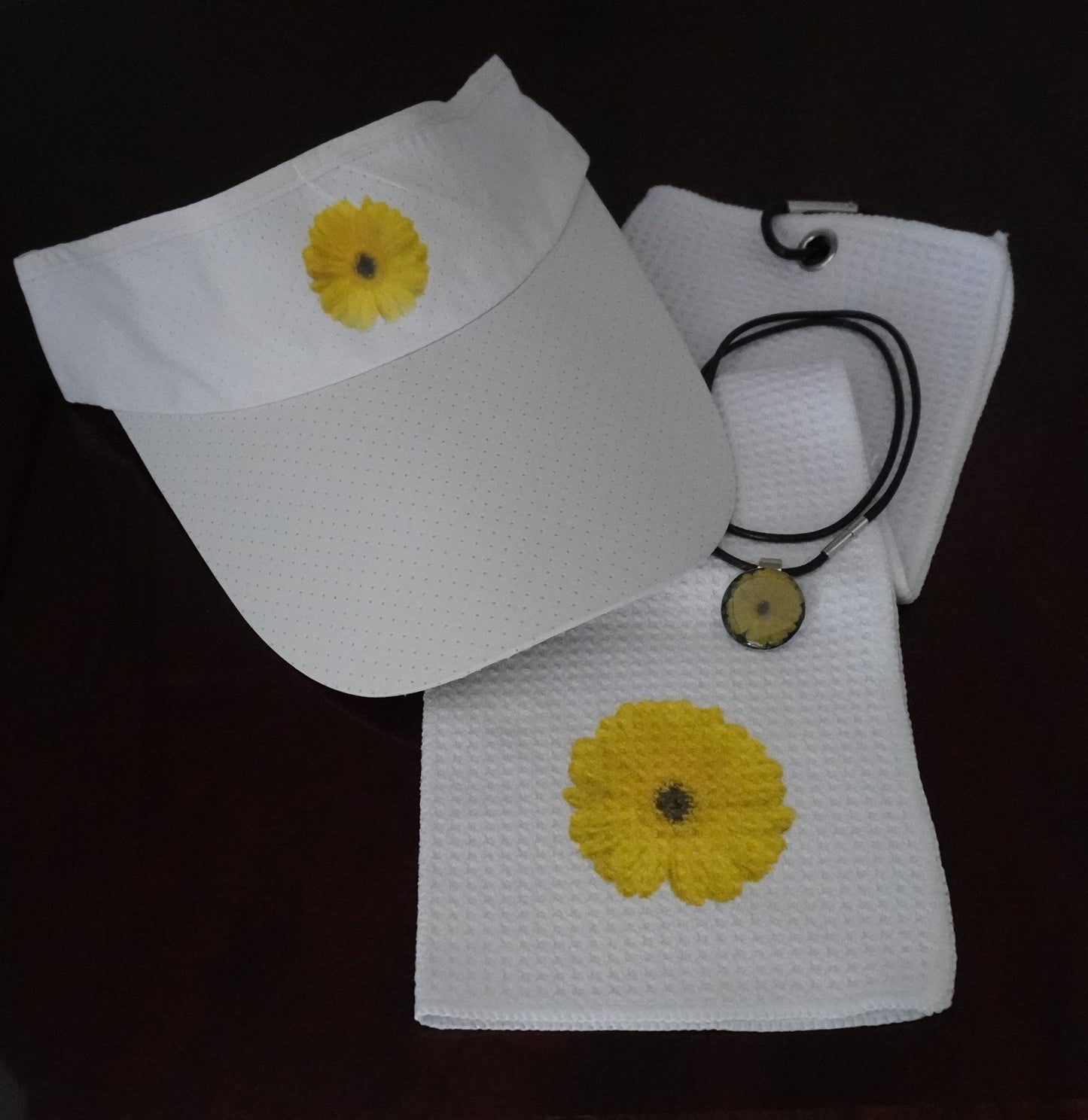 Matching Visor, Towel, & Necklace